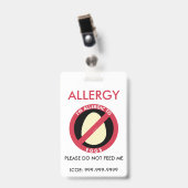 Kinder Personalisiertes Ei Allergie Notfall Ausweis (Front with Clip)