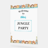 Kinder Personalisiertes Jungle Party Begrüßungszei Acrylschild (Winkel)