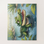 Kinder Personalisiertes Krokodil Puzzle (Vertikal)