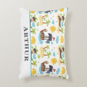 Kinder Personalisiertes Niedliches Piratenschiff M Dekokissen (Vorderseite(Vertikal))