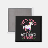 Kinder Pferd Reiten Niedliches Geschenk Magnet (Vorderseite/Rückseite)