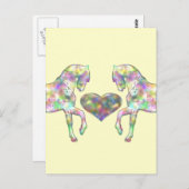 Kinder Pferd und Liebe Herz Postkarte (Vorne/Hinten)