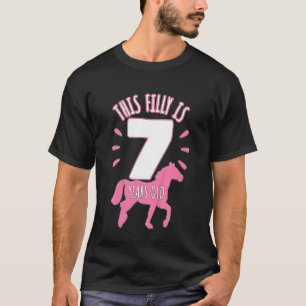 Kinder Pferdereiter Filly Sieben 7 Jahre alte Mädc T-Shirt