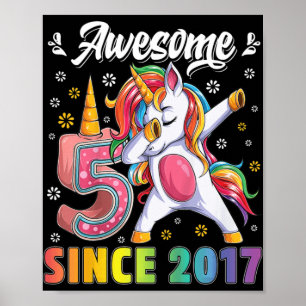 Kinder phantastisches Dobbing Einhorn Geburtstag 5 Poster