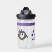 Kinder Pinguin fügen Initialen Sterne lila CamelBa Trinkflasche (Vorne)