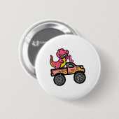 Kinder Pink-Dino-Monster LKW Brustkrebs-Warnung Button (Vorne & Hinten)