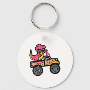 Kinder Pink-Dino-Monster LKW Brustkrebs-Warnung Schlüsselanhänger