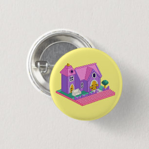 Kinder Pink Lila Pixel Art 90s Toy Church Sticker Button