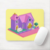 Kinder Pink Lila Pixel Art 90s Toy Church Sticker Mousepad (Mit Mouse)