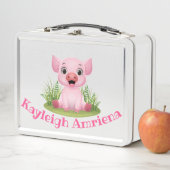 Kinder Pink Pig Metal Lunchbox (Beispiel)