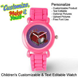 Kinder Pink Silicone Lila anschauen Armbanduhr