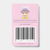 Kinder Pink UFO Party Alien Research Security Pass Ausweis (Rückseite)