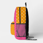 Kinder Pink Yellow Polka Dots Bedruckter Rucksack (Rechts)