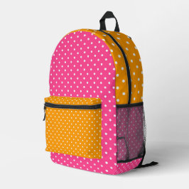 Kinder Pink Yellow Polka Dots Bedruckter Rucksack