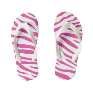 Kinder Pink Zebra Stripe Flip Flops Kinderbadesandalen