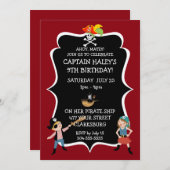 Kinder Pirate Geburtstagsparty Einladung (Vorne/Hinten)