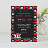 Kinder Pirate Skull Einladungen zum Geburtstag (Stehend Vorderseite)