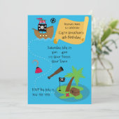 Kinder-Piratenpartei Einladung (Stehend Vorderseite)