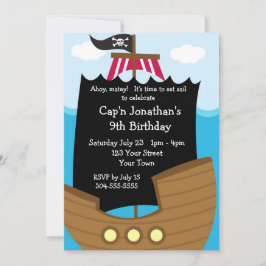 Kinder Piratenschiff Geburtstagsparty Einladung