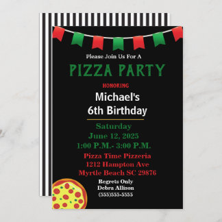 Kinder Pizza Geburtstagsparty Einladung