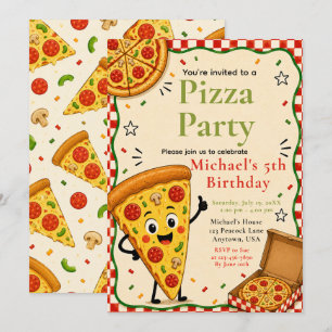 Kinder-Pizza-Party zum 5. Geburtstag Einladung
