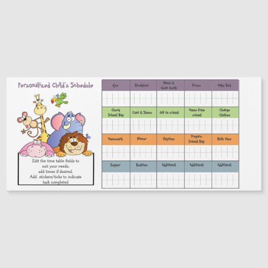 KINDER-PLAN/TIMETABLE-Rewards-Diagramm MAGNET (Vorderseite)