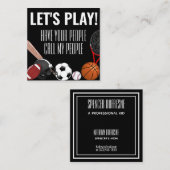 Kinder Playdate Sports Quadratische Visitenkarte (Vorne/Hinten)