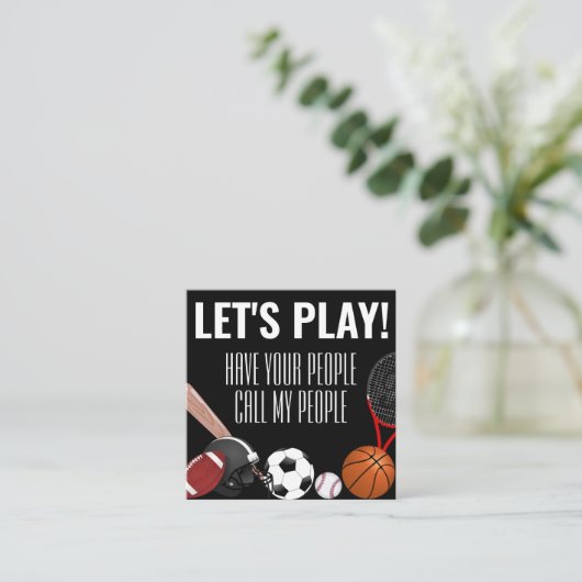 Kinder Playdate Sports Quadratische Visitenkarte (Stehend Vorderseite)