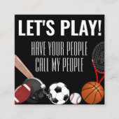 Kinder Playdate Sports Quadratische Visitenkarte (Vorderseite)