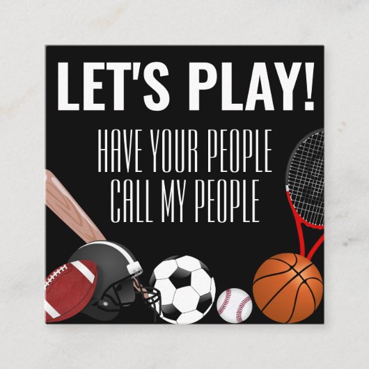 Kinder Playdate Sports Quadratische Visitenkarte (Vorderseite)