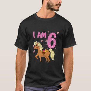 Kinder Pony Girl 6th Birthday Horse 6 Years Old Gi T-Shirt