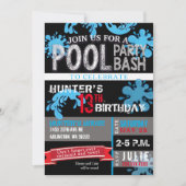 Kinder Pool Party Bash Geburtstag Einladung (Vorderseite)