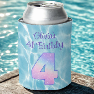 Kinder-Poolparty Sommer 4. Geburtstag Dosenkühler