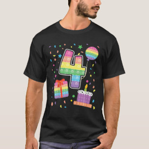Kinder Pop 4 Geburtstagskinder 4 Jahre alt T-Shirt
