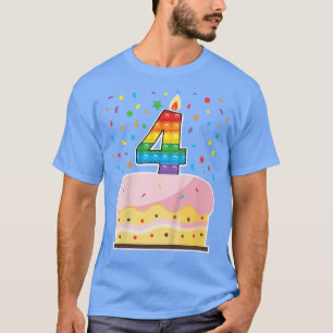 Kinder Pop 4 Geburtstagskuchen Jungen 4 Jahre T-Shirt