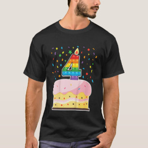 Kinder Pop 4 Geburtstagskuchen Jungen 4 Jahre T-Shirt
