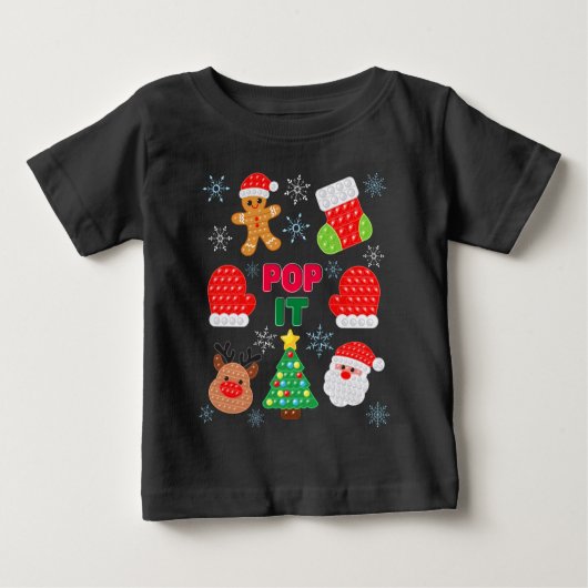 Kinder Pop Weihnachtsblase Weihnachtsbaum Baby T-shirt (Vorderseite)