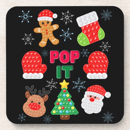 Kinder Pop Weihnachtsblase Weihnachtsbaum Getränkeuntersetzer (Vorderseite)