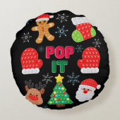Kinder Pop Weihnachtsblase Weihnachtsbaum Rundes Kissen (Rückseite)