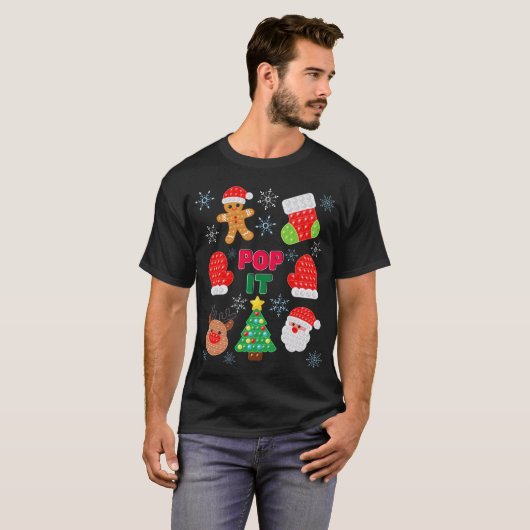 Kinder Pop Weihnachtsblase Weihnachtsbaum T-Shirt (Vorne ganz)