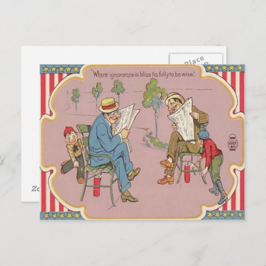 Kinder prangen Männer Feuerwerk Postkarte (Vorne/Hinten)