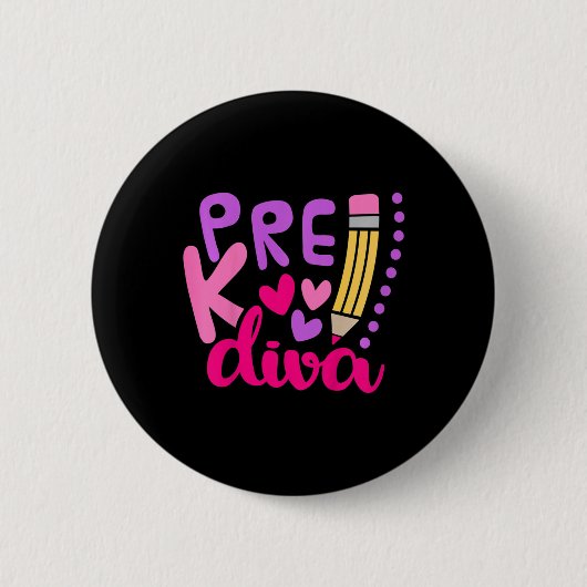 Kinder Pre-k Diva Button (Vorderseite)