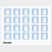 Kinder Princess Birthday Party Square Sticker (Blatt)