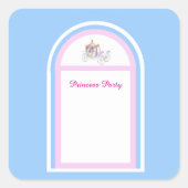 Kinder Princess Birthday Party Square Sticker (Vorderseite)