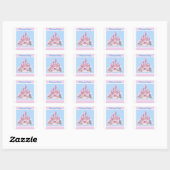 Kinder Princess Party Square Sticker (Blatt)