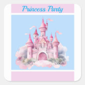 Kinder Princess Party Square Sticker (Vorderseite)