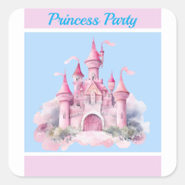 Kinder Princess Party Square Sticker