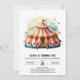 Kinder-Printable Festival Circus Geburtstag Einladung