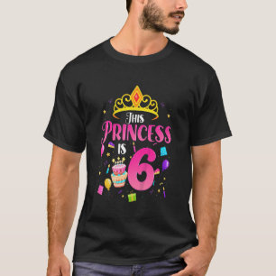 Kinder Prinzessin 6 Jahre alt Mädchen Geburtstag 6 T-Shirt