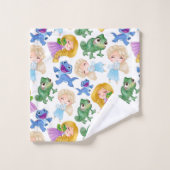 Kinder Prinzessin und Eidechsen Badhandtuch Set (Waschlappen)